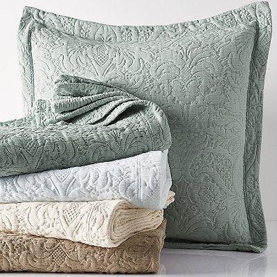 These aren't your mother's matelassés. Novelty Pillows, White Comforter, Rug Buying Guide, Coverlet Bedding, Kids Room Organization, The Company Store, Linen Bedroom, Bed Curtains, Outdoor Cushions And Pillows