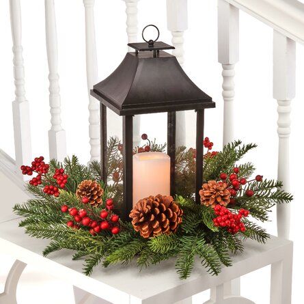 Lantern Centerpieces For Christmas, Lantern Christmas Decor, Christmas Outdoors, Xmas Projects, Christmas Everyday, Lantern Centerpiece, Holiday Lanterns, Lantern Christmas, Christmas Lantern