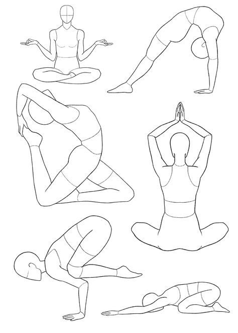 Yoga Poses Art Reference, Meditating Reference Pose, Yoga Reference Drawing, Draw Yoga Poses, Yoga Pose Drawing Reference, Drawing Yoga Poses, How To Draw Yoga Poses, Yoga Drawing Poses, Yoga Silhouette Art