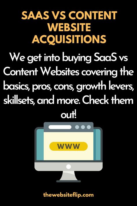 Is one business model better than another? We get into buying SaaS vs Content Websites covering the basics, pros, cons, growth levers, skillsets, and more. Saas Business, Business Model, The Basics