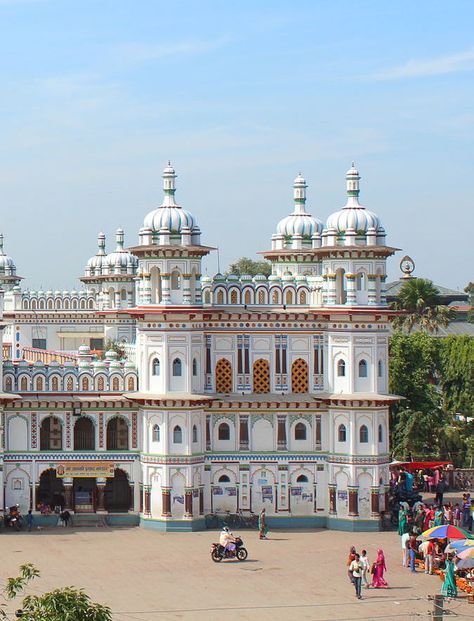 Janaki Mandir, one of the famous temples of Janakpur, Nepal Janakpur Nepal, Janaki Mandir, Mountain Trekking, Travel Honeymoon, Dentistry Student, Adventure Tourism, Desktop Background Pictures, Landlocked Country, Nepal Travel