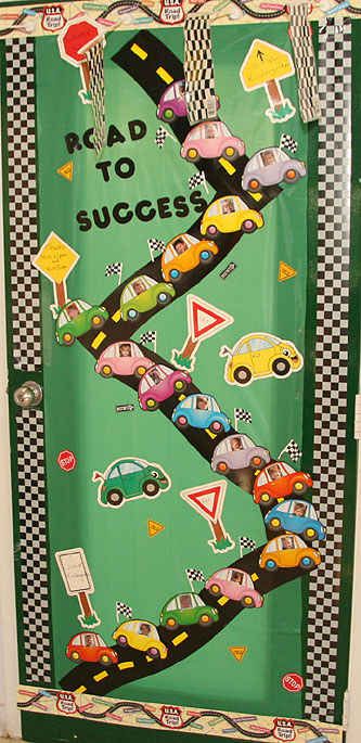 We're on the Road to Success! | 29 Awesome Classroom Doors For Back-To-School Classroom Door Displays, Classroom Welcome, School Door Decorations, Class Displays, Road To Success, School Doors, Transportation Theme, School Displays, Classroom Organisation