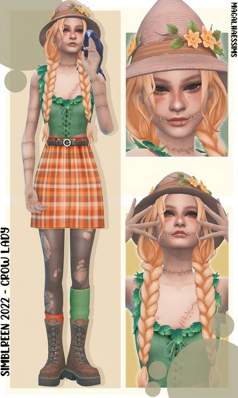 Sims 4 Cc Maxis Match Cowboy Hat, Sims 4 Cc Scarecrow, Sims 4 Cc Stitches, Sims 4 Stitches Cc, Clown Cc Sims 4, Sims 4 Cc Skin Tones, Clown Hair, Ripped Tights, Cc Hats