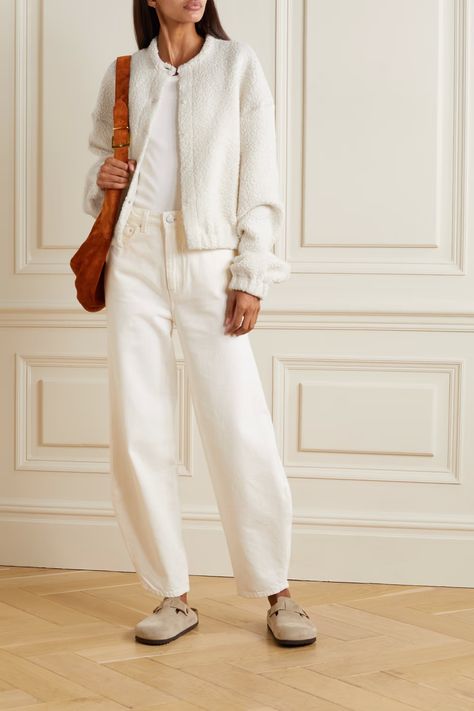 Cream Cardigan Outfit, Light Jeans Outfit, White Cardigan Outfit, Cream Outfit, Fleece Cardigan, Sports Tops, Chunky Sweaters, Cream Cardigan, Light Jeans