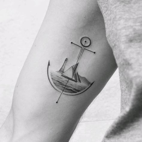 Sailing Tattoo, Sailboat Tattoo, Boat Tattoo, Simple Tattoos For Women, Lighthouse Tattoo, Muster Tattoos, Anchor Tattoos, Nautical Tattoo, Anchor Tattoo