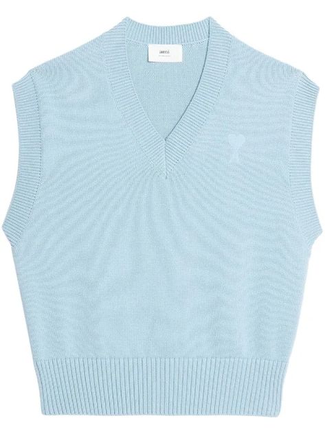 Blue Crew Neck Casual Sweater Vest, Light Blue Sweater Vest, Casual Ribbed V-neck Sweater Vest, Fitted Blue Knit Sweater Vest, Ribbed Cotton V-neck Sweater Vest, Argyle Vest, Oversized Vest, Sweater Vest Mens, Knit Edge