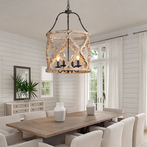 Farmhouse Chandelier Dining Rooms, Farmhouse Dining Room Lighting, Rustic Candle, Rustic Pendant Lighting, Lantern Chandelier, Dining Room Light, Dining Room Light Fixtures, Farmhouse Chandelier, Kitchen Lights