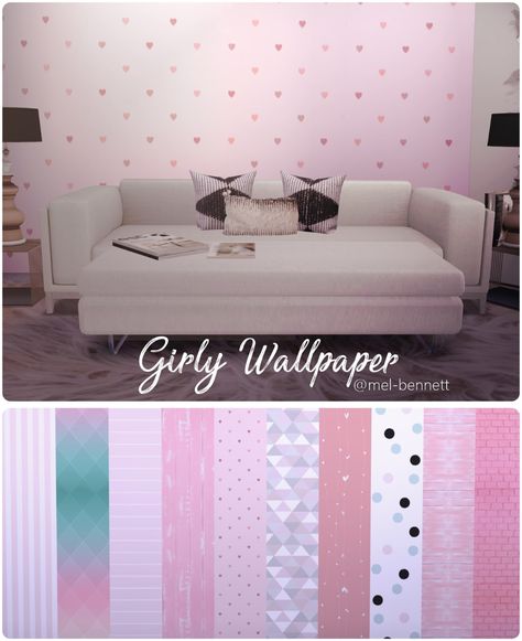 Sims 4 Girly Wallpaper - Mel Bennett Wallpaper Sims 4 Cc, Sims 4 Cc Furniture Living Rooms, Sims Baby, Die Sims 4, Girly Wallpaper, Sims 4 Bedroom, Sims 4 Clutter, Free Sims 4, The Sims 4 Packs