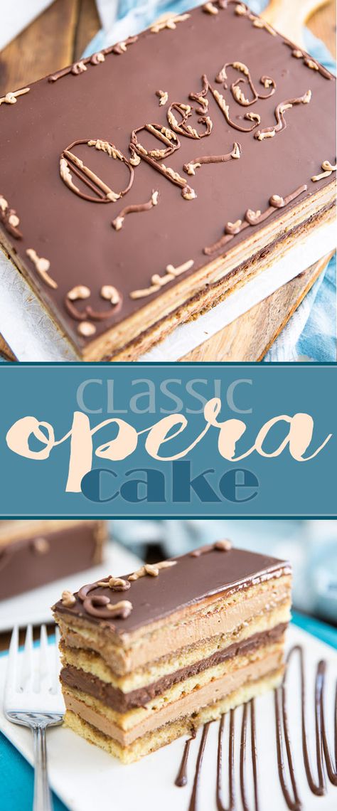 Classic Opera Cake from Scratch • My Evil Twin's Kitchen European Desserts, Opera Cake, Coffee Buttercream, Great British Baking Show, Eclair Cake, British Baking Show, British Baking, British Bake Off, Bake Off