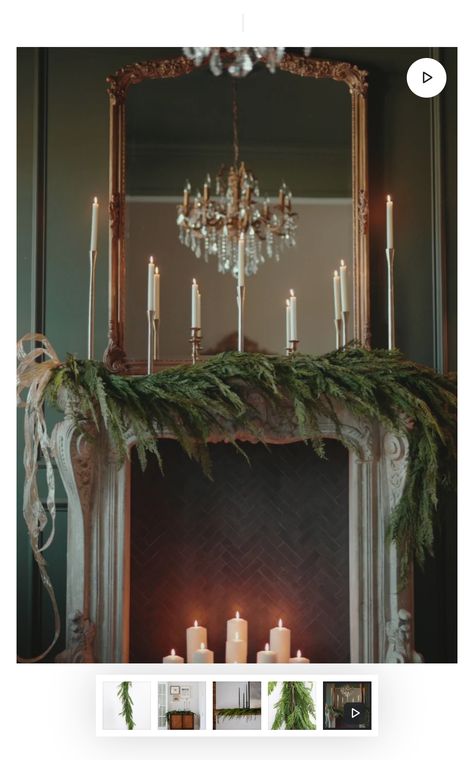 Mantle Christmas Decor, Christmas Garland Mantle, Cedar Garland, Luxurious Christmas, Fireplace Garland, Holiday Mantle, Christmas Decorating Ideas, Classy Christmas, Christmas Interiors