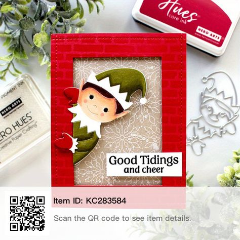 Elf Cards, Peeking Around The Corner, Elf Clothes, Paper Smooches, Applique Kit, Elf Ornaments, Paper Crafts Card, 2024 Christmas, Christmas Cards To Make