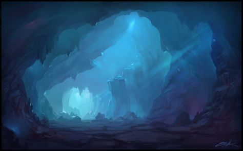 Idle Game, Ice Cave, Fantasy Setting, Fantasy Places, Matte Painting, Landscape Scenery, Fantasy Art Landscapes, Animation Background, Environment Design