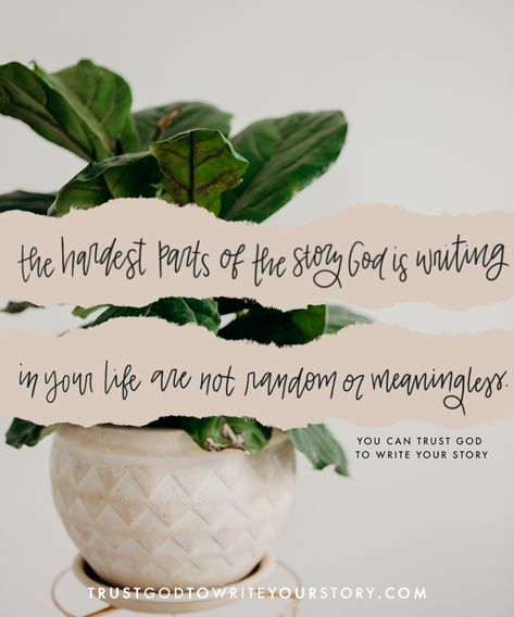 The hardest parts of the story God is writing for your life are not random and meaningless. Writing Your Story Quotes, Your Story Quotes, Nancy Demoss, Writing Your Story, Storybook Theme, Biblical Womanhood, Scripture Memory, Story Quotes, Biblical Quotes