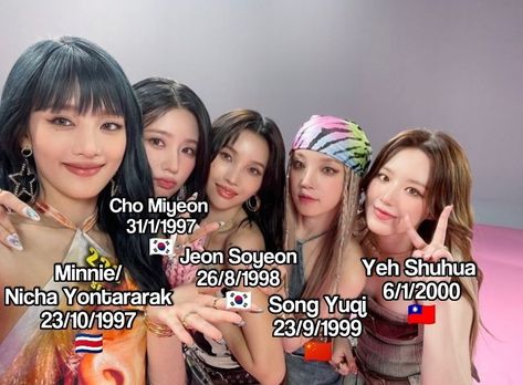 (g)i-dle Members Names, Gidle Names Members, G Idle Members Name, Gidle Members Name, G Idle Members, Kpop Group Names, Group Names, Birthday Dates, Just Girl Things