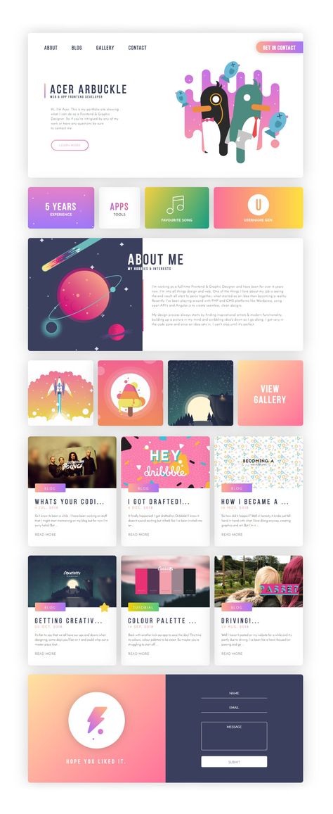 Portfolio Website Ui Design, Colorful Portfolio Design, Personal Branding Portfolio, Ux Designer Portfolio Website, Colourful Web Design, Colourful Website Design, Personal Blog Website Design, Website Portfolio Design Inspiration, Portfolio Website Design Layout