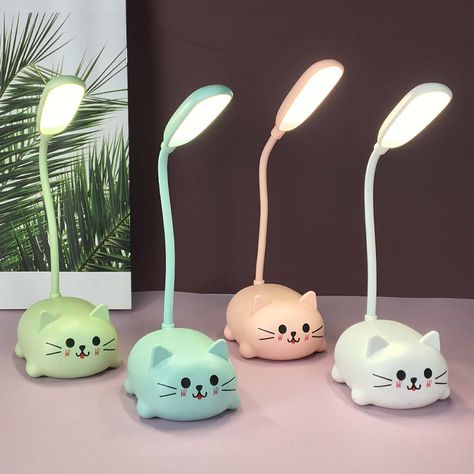 Cute Desk Lamp, Cat Lead, Chat Kawaii, Gatto Carino, Usb Lamp, Table Led, Cute Desk, White Desks, Mode Design