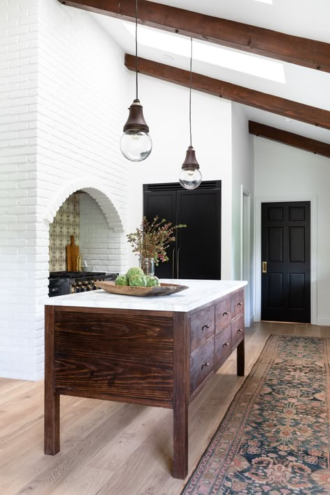 Cabinets White, Kitchen Wood, Cabinet Wood, Kitschy Kitchen, Classic Kitchen, Brick Walls, La Crosse, Wood Handles, Amber Interiors