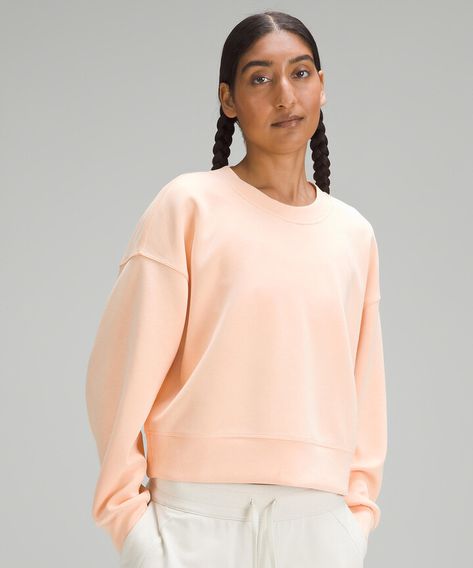 Softstreme Perfectly Oversized Cropped Crew Orange Lululemon, Lululemon Softstreme, Nothing But Love, Peach Fuzz, Cropped Sweatshirt, Skirt Socks, Extra Room, Women Hoodies Sweatshirts, Color Orange