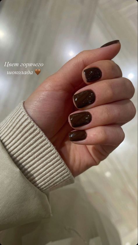 Dark Brown Gel Nails Short, Nails Fall Autumn, September Nail Ideas, Shellac Nails Fall, Kutek Disney, Wine Nails, Maroon Nails, September Nails, Fall Gel Nails