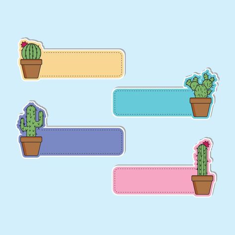 Label Name, Cute Cactus, Power Points, Search Video, Children Book, Name Tags, Photo Image, Vector Free, Cactus