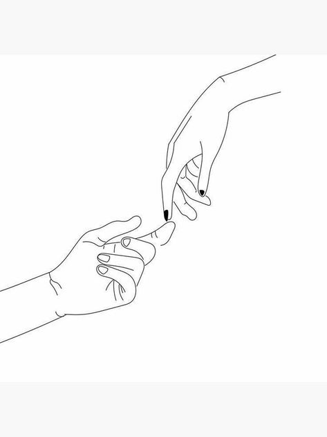 2 Hands Drawing, Two Hands Touching, Hand Reaching Out Drawing, Holding Hands Drawing, Hands Touching, Hand Outline, Hands Reaching Out, Hand Lines, Tattoo Outline