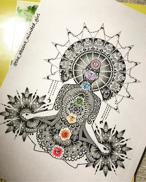 Spiritual Zentangle Art, Spiritual Mandala Art, Chakra Leg Tattoo, Spiritual Art Drawings, Chakra Art Mandala, Nib Drawing, Design Pattern Ideas, Sketching Fashion, Tree Tat