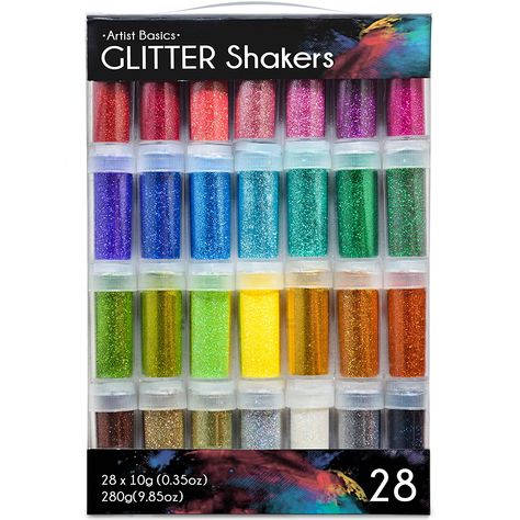 Premium Ultra Fine Glitter for Slime - Craft Glitter - Art Supplies Glitter Shaker Jars - Extra Fine Glitter Set - Slime Ingredients, 28 pack Cute Art Supplies, Crafts Slime, Slime Ingredients, Galaxy Slime, Slimes Supplies, Slime Craft, Cool School Supplies, School Glue, Glitter Crafts