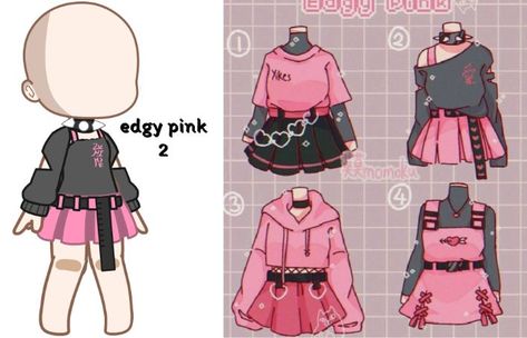 Gacha Club Outfit, Outfit Ideas Edgy, E Girl Outfits, Club Outfit, Club Outfit Ideas, Illustration Fashion Design, Drawing Clothes, Pink Outfits, Pink Outfit