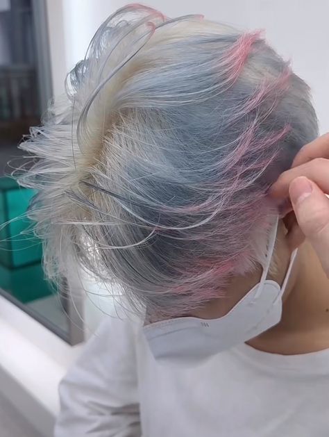 Pastel Hair Men, Hair Color Ideas Shoulder Length, Men’s Dyed Hair, Hair Dye Ideas For Men, Hair Dye Men, Cute Hairstyles Short Hair, Cute Hairstyles Short, Hair Color Ideas For Men, Braids Haircut