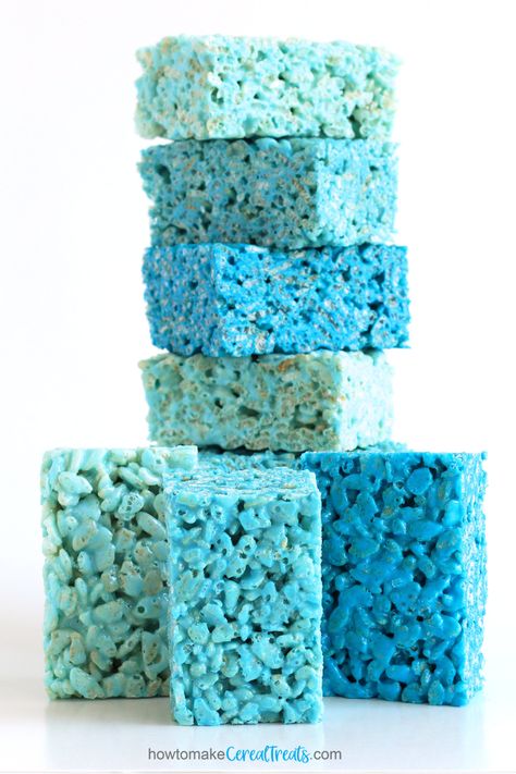 blue rice krispie treats Blue Rice Krispie Treats, Blue Party Foods, Blue Snacks, Blue Rice, Types Of Blue, Blue Desserts, Krispy Treats, Cereal Treats, Rice Krispy