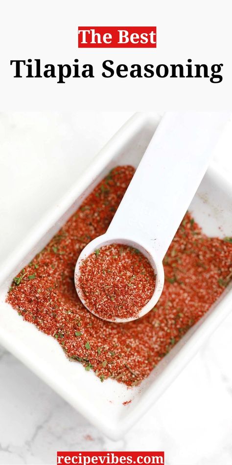 The best Tilapia Seasoning Recipe. This homemade Seasoning for Tilapia fish is made with a few healthy herbs and spices. It is flavorful and perfect. Best Seasoning For Tilapia, Tilapia Seasoning Spices, Talapia Ideas Seasoning, Seasoning For Tilapia, Tilapia Marinade, Fish Recipes Tilapia, Tilapia Seasoning, Best Tilapia, Fish Seasoning Recipe