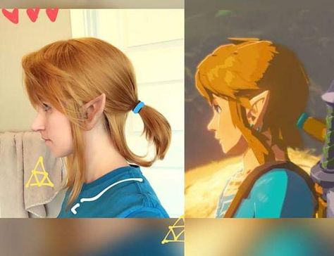 Link Haircut, Zelda Diy, Hair Pic, Botw Link, Self Haircut, Link Cosplay, Zelda Funny, Duo Costumes, Zelda Cosplay