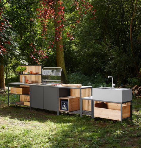 Mobile kitchen units: Outdoor Kitchen cooking modul by VITEO at STYLEPARK Pizza Oven Outdoor Kitchen, Diy Pizza Oven, Kitchen Modular, Kitchen Grill, Portable Kitchen, Outdoor Pizza Oven, Outdoor Pizza, Outdoor Diy Projects, Bbq Area