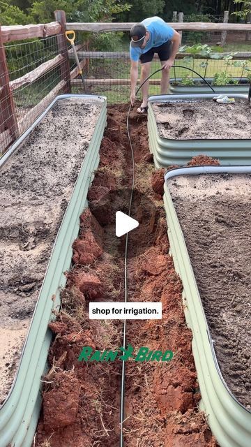 Alison Self on Instagram: "If you have no idea what pieces to order @rainbirdathome has a raised garden drip irrigation kit on their website that would water up to a 4 x 8 bed.   They also have a design service on their website where they will tell you exactly what you need for your space!  #garden #gardenrenovation #homesteading #veggiegarden" Raised Garden Bed Drip Irrigation System, Garden Irrigation Ideas, Garden Irrigation Ideas Diy, Raised Bed Irrigation, Garden Drip Irrigation, Ancient Irrigation, Drip Irrigation Diy, Garden Watering System, Drip Irrigation Kit