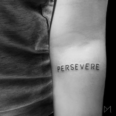 Persevere Tattoo Persevere Tattoo Fonts, Persevere Tattoo, Perseverance Tattoo, Meaningful Tattoo, Knee Tattoo, Mandala Tattoo, Tattoo Lettering, Rose Tattoo, Lettering Fonts