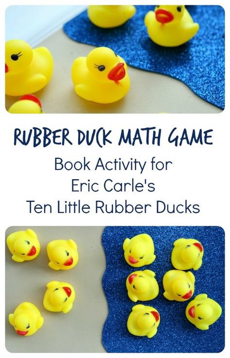 Ten Little Rubber Ducks Book Activity~Rubber Duck Math at Fantastic Fun and Learning Rubber Duck Activities For Preschool, Rubber Duck Activities, Duck Math Activities For Preschool, 10 Rubber Ducks Activities, Rubber Duck Games, Rubber Duck Math Race, 10 Little Rubber Ducks Activities, Rubber Duck Programming, Eric Carle Activities