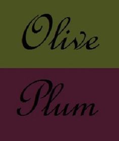 Olive Green Contrast Colors, Plum And Olive Wedding, Plum And Green Bedroom, Olive Green Pallette, Olive Green Color Combinations, Plum Aesthetic, Plum Paint Colors, Plum Cottage, Green Contrast Color