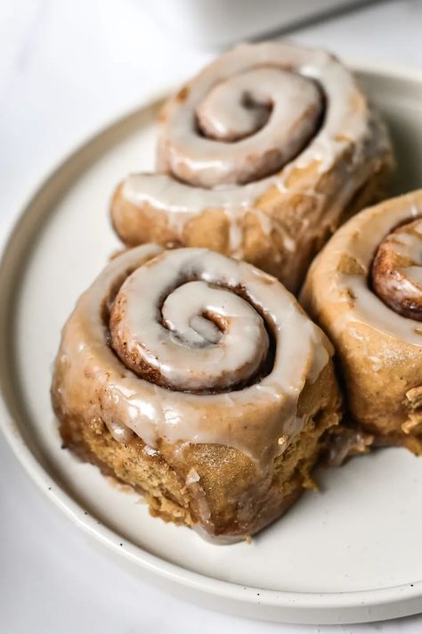 CHAI SPICED CINNAMON ROLLS (VEGAN) Chai Cinnamon Rolls, Cinnamon Rolls Vegan, Masala Chai, Chai Spice, Sweet Rolls, Sweet Roll, Vegan Condiments, Vegan Butter, Dairy Free Recipes