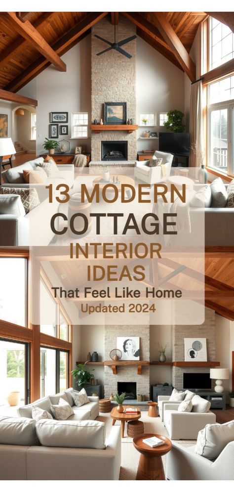 modern cottage interior Modern English Farmhouse Interior Design, Modern Cottage Aesthetic Interior, Home Interior Design Cottage Core, Modern Cottage Decor Living Room, Guest Cottage Interiors, Luxury Cottage Interior, Modern Cottage Homes Interiors, Modern English Cottage Interiors, Small Cottage Homes Interior