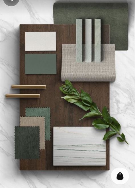 Materials Board Interior Design, Mood Board Interior, House Color Palettes, Material Board, Interior Design Boards, 아파트 인테리어, Material Palette, Interior Design Mood Board, Green A