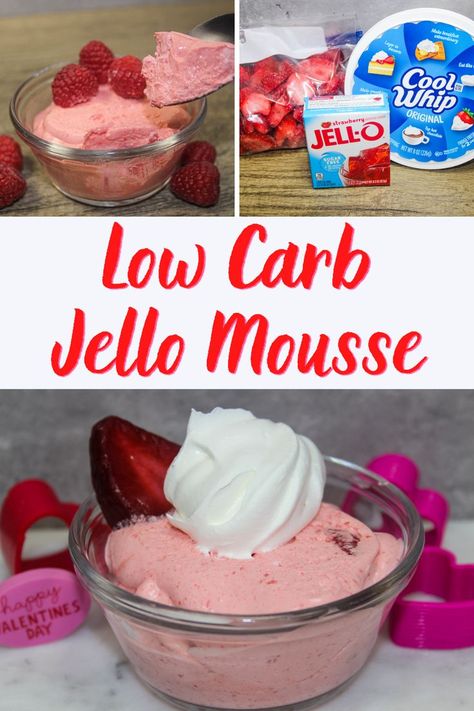 Low Calorie Mousse, Low Carb Valentines Dinner, Low Card Desserts, Jello Mousse, Cheap Desserts, Mulberry Recipes, Sugar Free Jello, Athlete Nutrition, Sugar Free Treats