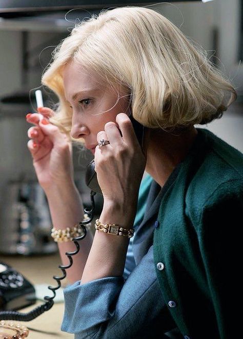 Carol Aird, Cate Blanchett Carol, Patricia Highsmith, Todd Haynes, Catherine Élise Blanchett, Rooney Mara, On The Phone, Movie Fashion, Cate Blanchett