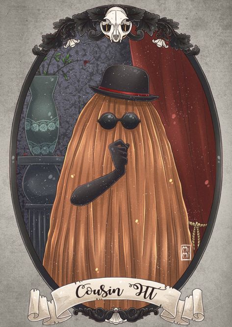 Addams Family Portrait, Addams Family Cartoon, Cousin Itt, Addams Family Theme, Addams Family Wednesday, Portrait Series, Adams Family, Family Drawing, The Addams Family