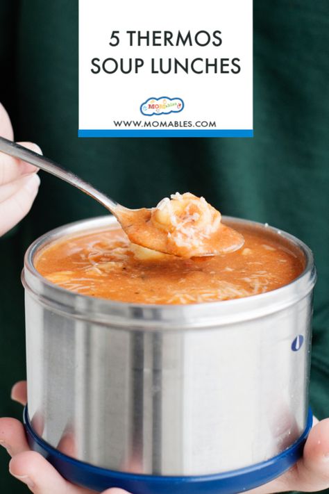 Need soup ideas to bring to school or the office? Check out my best soups to pack in a thermos for lunch any day of the week! Plus, I share the best thermos containers for hot foods too. Thermos Lunch Ideas, Lunch Meal Ideas, Creamy Tomato Tortellini Soup, Creamy Tomato Tortellini, Slow Cooker Lasagna Soup, Tomato Tortellini, Healthy School Lunch, Soup Thermos, Tomato Tortellini Soup