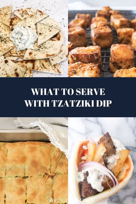 Recipes With Tzatziki Dip, What To Serve With Tzatziki Sauce, What To Serve With Tzatziki Dip, Ways To Use Tzatziki Sauce, Tzatziki Appetizer, Tzaki Sauce, Greek Food Ideas, Taziki Dip, Taziki Sauce