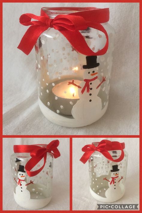 Christmas Crafts Glass Jar, Glass Jar Christmas Decor, Mason Jar Christmas Decorations, Christmas Mason Jars Diy, December Crafts, Christmas Arts And Crafts, Noel Diy, Christmas Mason Jars, Christmas Jars