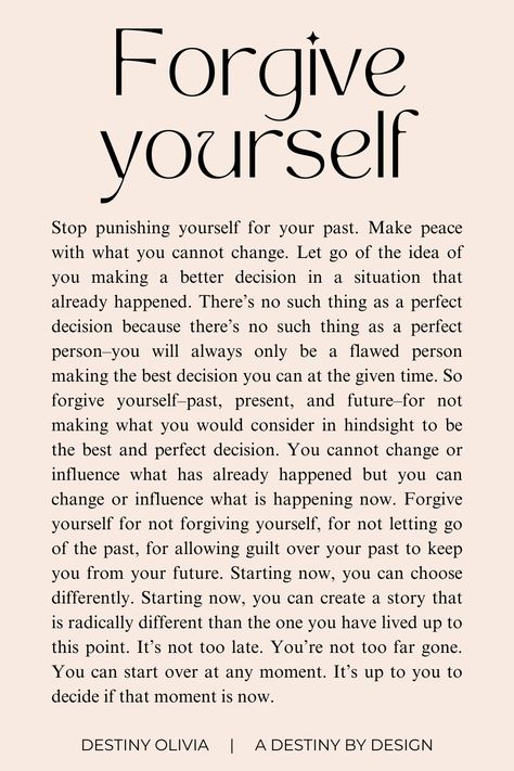 Tap this pin to read the full article “How To Forgive Yourself For The Past & Move Forward” How to let go of the past, how to move on, self development, positivity, self care, transformation, forgive yourself and move on, growth mindset. Forgiving Self, Forgive And Move On, How To Let Go Of Anger, How To Forgive And Move On, How To Forgive Yourself, Letting Go Of Old Self, How To Move On And Let Go, How To Move On From A Relationship, How To Let Go