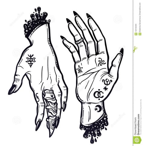 Nails Design Black, New Nails Design, Nails Rings, Witch Nails, Witch Hands, Witch Tattoo, New Nail Designs, New Nails, Black Witch