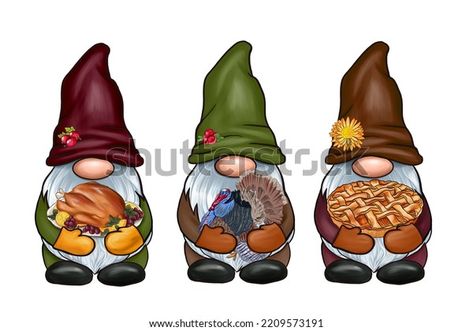 Thanksgiving Gnomes, Autumn Gnomes, Gnomes Clipart, Fall Gnomes, Gnome Clipart, Autumn Illustration, Adobe Photoshop Elements, Affinity Photo, Sell Photos