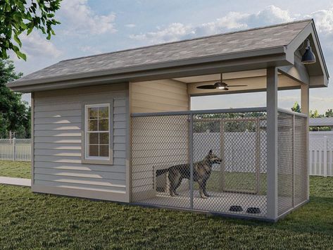 050X-0078: Doghouse Plan with Dog Run Enclosed Dog Run, Outdoor Dog Area, Dog House Plan, Extra Large Dog House, Dog Backyard, Dog Room Decor, Gazebo On Deck, Patio Plans, Gazebo Plans